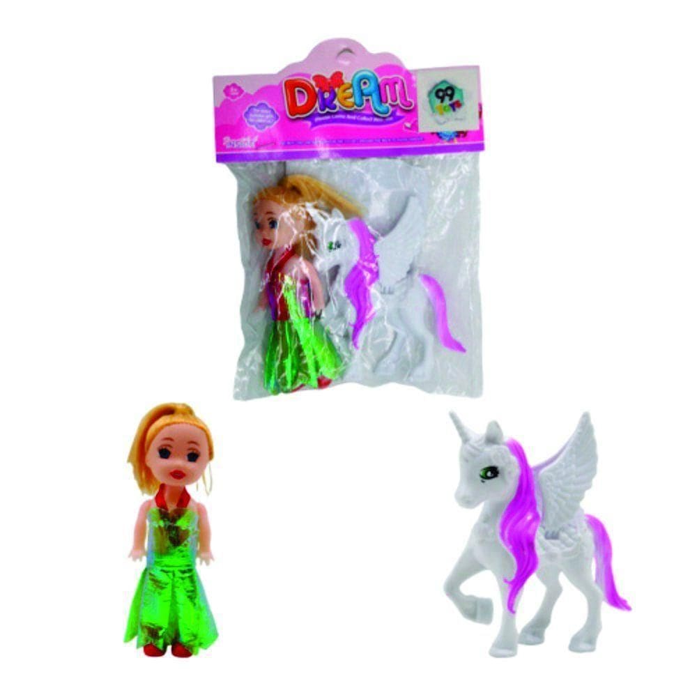 Kit Boneca C/ Acessórios Unicórnio Ref 24139