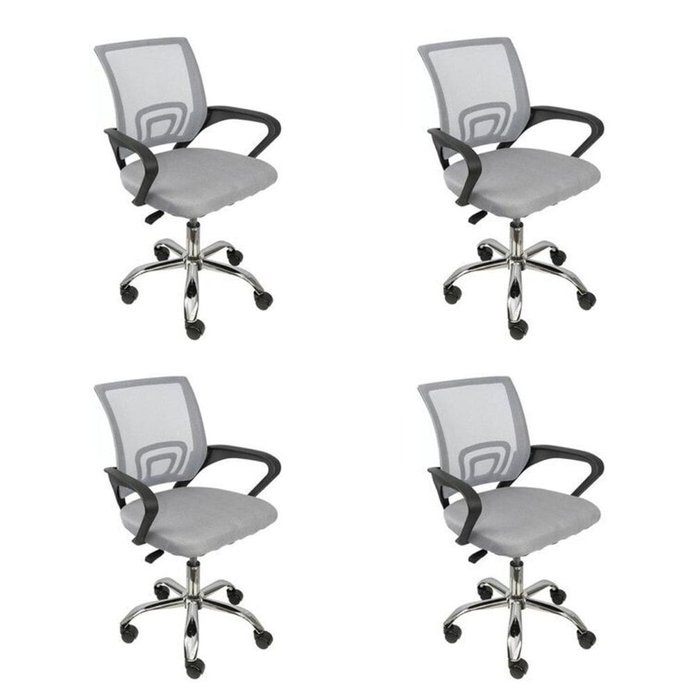 Kit 4 Cadeiras para Escritorio Diretor Tela Mesh Tok 3310 Cinza