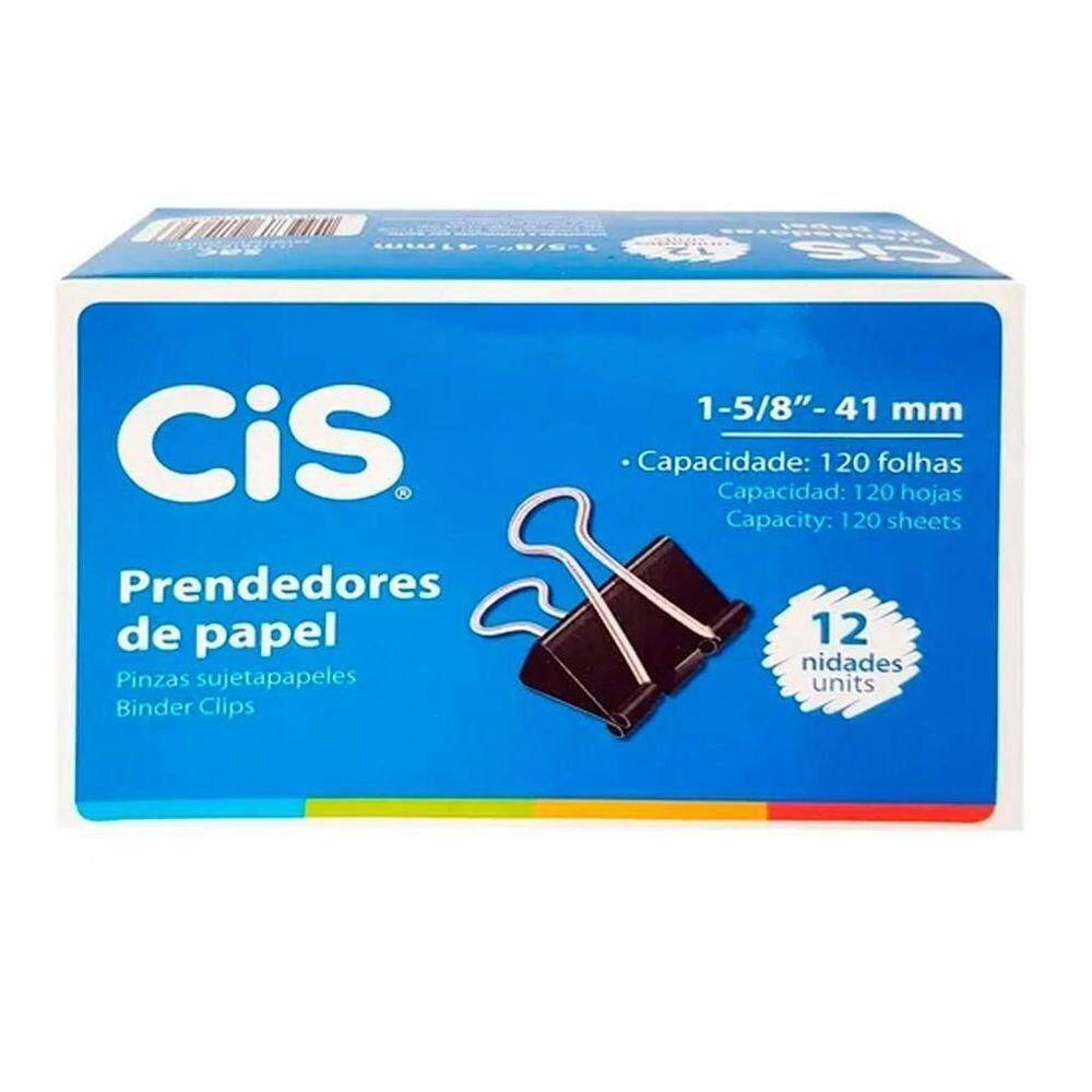 Binder Clips 41mm Com 12 Unidades - Cis
