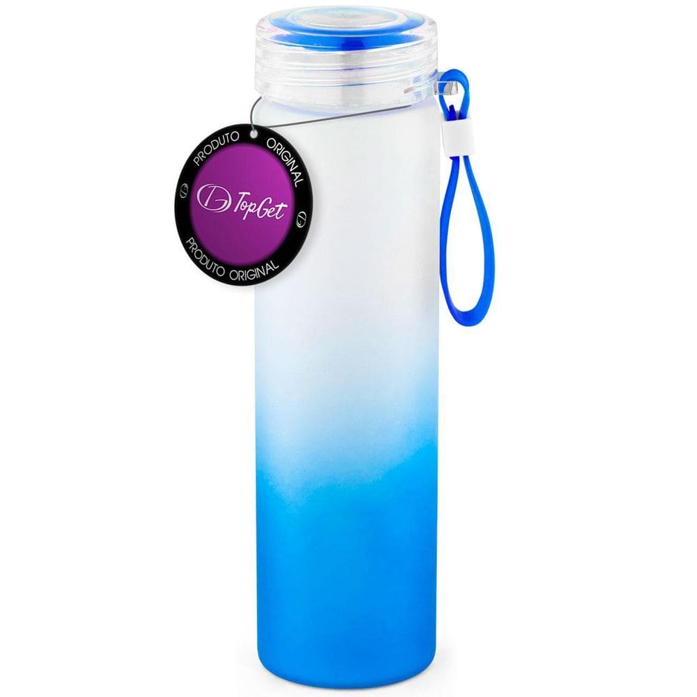 Garrafa De Vidro 470 Ml Frost Topget - Azul
