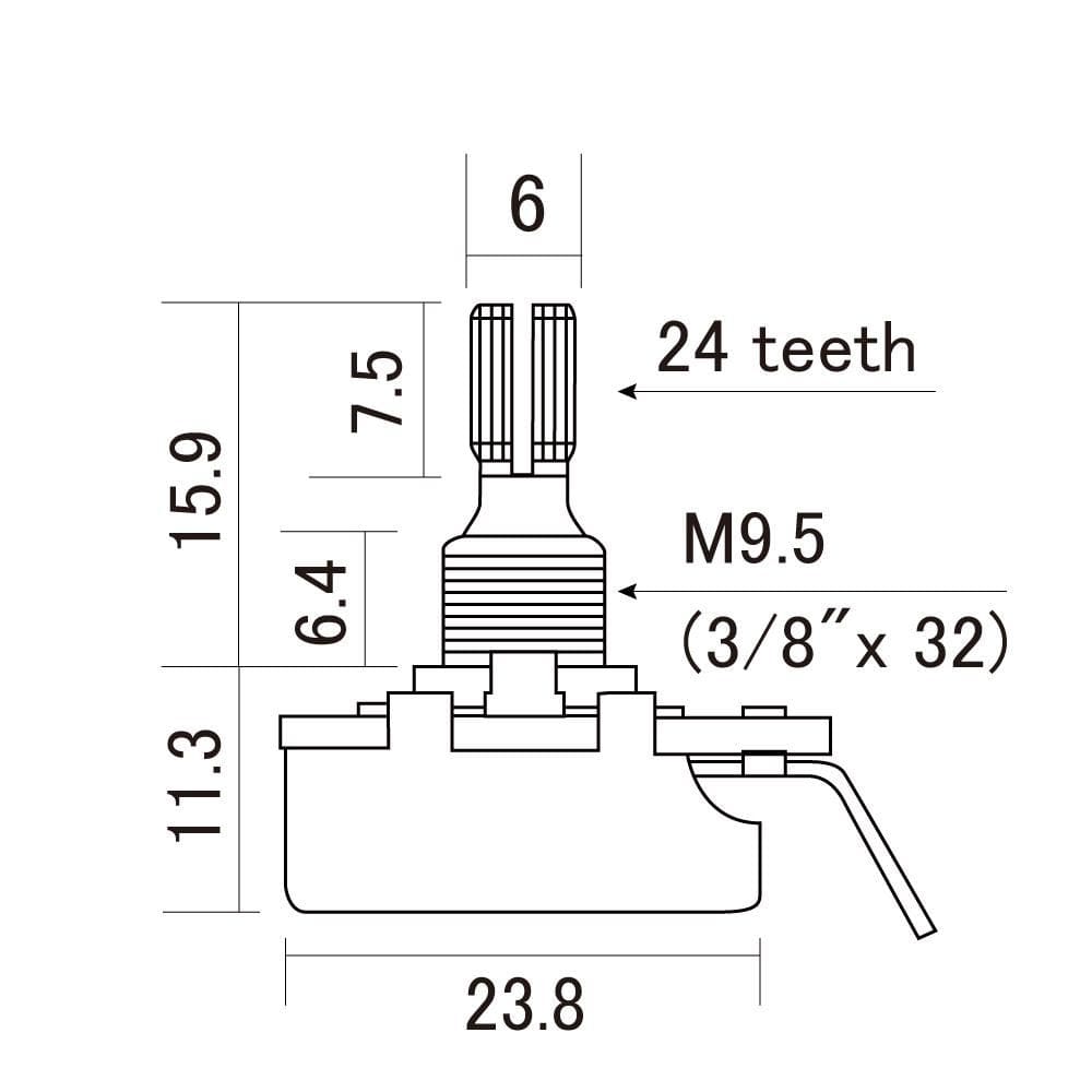 Potenciômetro B500K Instrumentos/Equipamentos CTS-B500-S [F035]