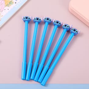 Caneta em Gel Preta 0.5mm Stitch Personagem Disney Ponta Extra Fina 2, 4, 6 ou 8 Unidades (Á Escolher)