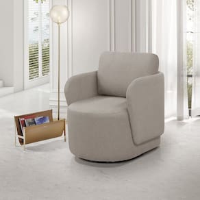 Poltrona Orgânica Sintonia Decorativa Giratória Bege