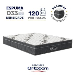 Colchão de Espuma D33 Ortobom Airtech Ortopillow 100 Casal 138cm