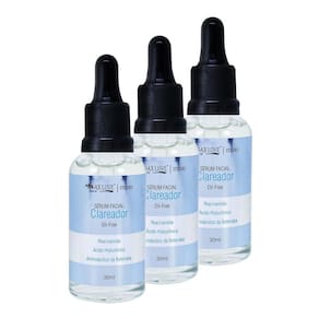 Kit c/ 3 Sérum Facial Clareador Oil-Free Max Love