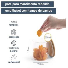 Pote Para Mantimento Empilhável Vidro Hermético 500Ml -Wincy