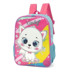 Mochila Costas Infantil Menina Gata Cindy Verde Luxcel