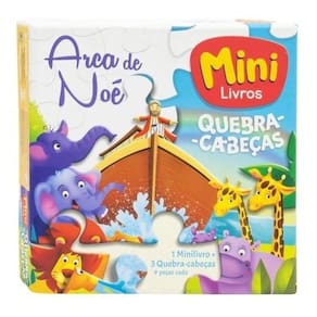 Livro Infantil Com 3 Mini Quebra-Cabeças - Arca De Noé