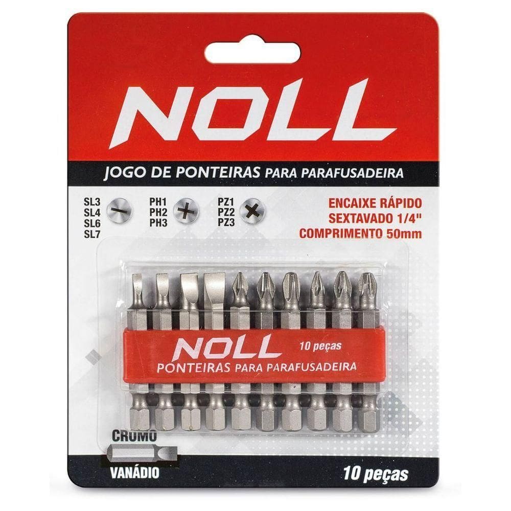 Jogo De Ponteira Para Parafusadeira - 10 Peças - Noll