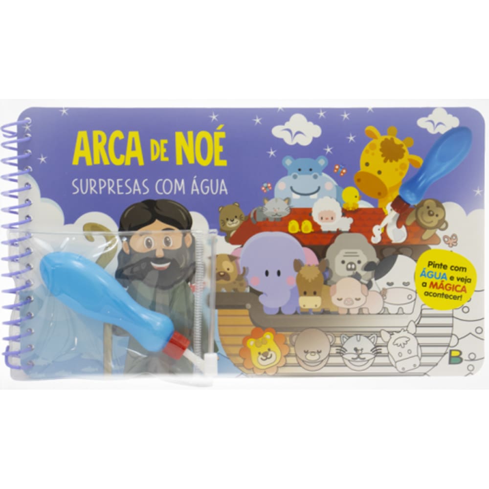 Livro De Colorir Aqua Book Surpresas Com Água - Arca De Noé