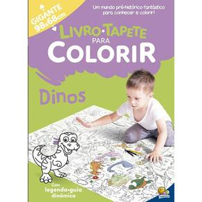 Livro Tapete Gigante Para Colorir Dinos - Com Legenda Guia