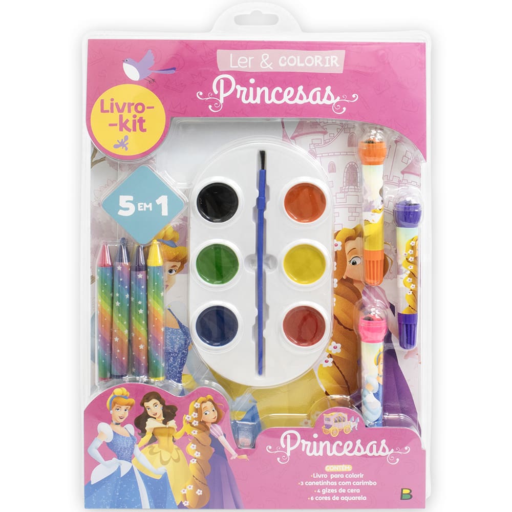 Livro-Kit Ler & Colorir: Princesas