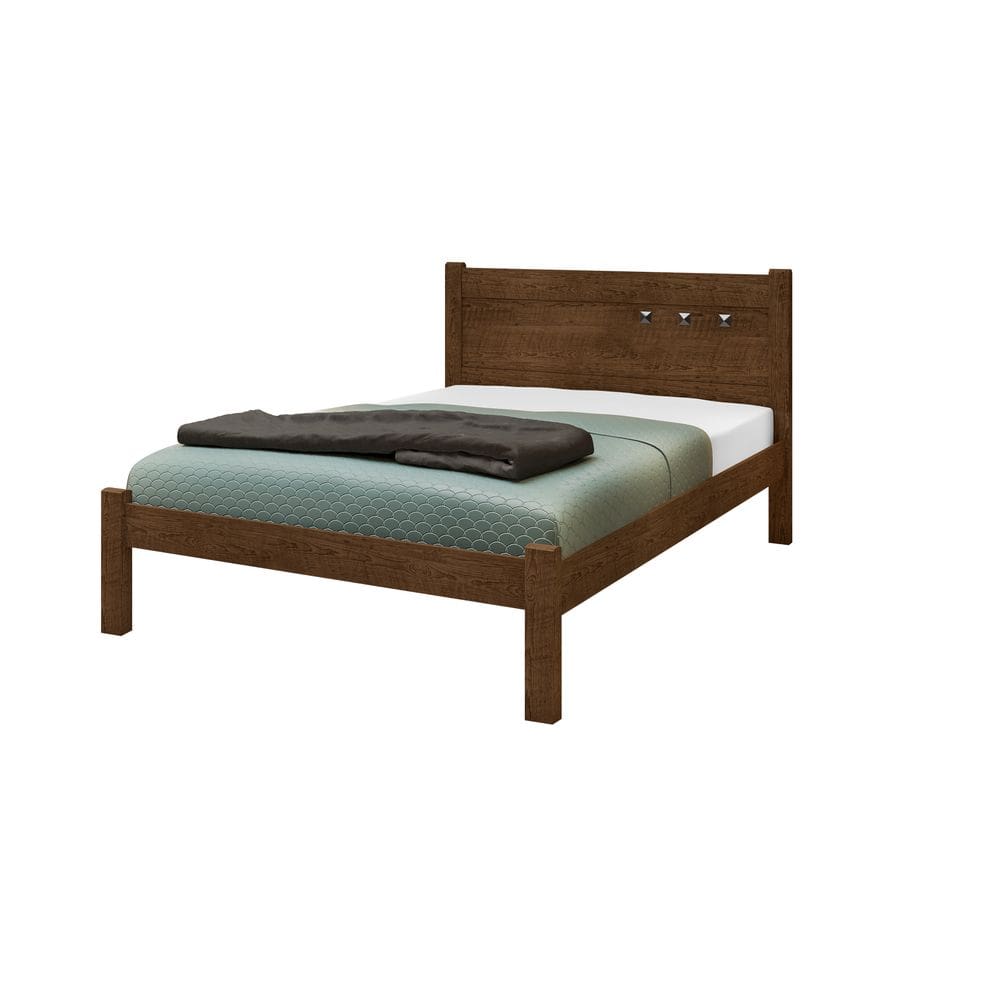 Cama Casal 138 Framar Paola Malbec 100% Mdf Estrado Madeira