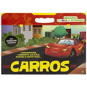 Livro Infantil Megapad Colorir Atividades - Carros