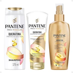 Kit Pantene Pro-V Miracles Queratina: Shampoo 175ml, Condicionador 150ml e Spray