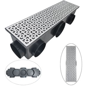 Ralo Modular com Grelha de Alumínio Dubai 15x50 e Tela