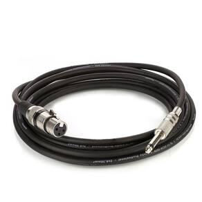 Cabo De Microfone Xlr Femea Para P10 Mono - Preto - 50 Metros