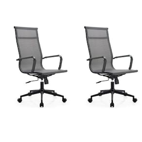 Kit 2 Cadeiras para Escritório Presidente Esteirinha Dark Tela Mesh 3303 Cinza