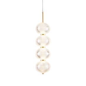 Lustre Pendente Nordecor Luse 2796 Ouro Champagne Led Bivolt