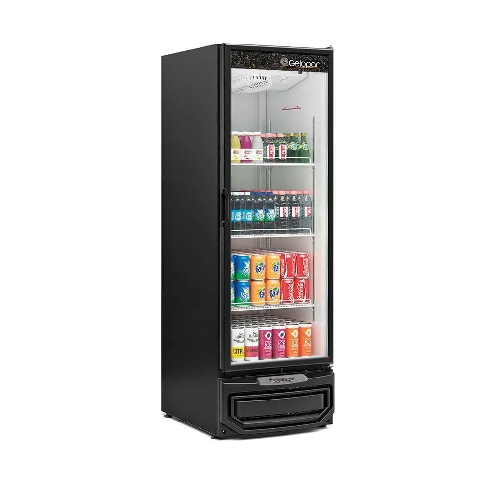 Expositor De Bebidas Porta De Vidro Grv57 Gelopar Refrigerador Vertical 570 Litros Preto 220v