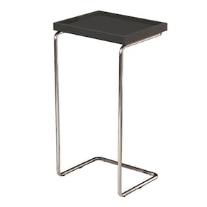 Mesa Apoio Lateral Para Sofá Pé Cromado LarFlex Cor:laca Concreto