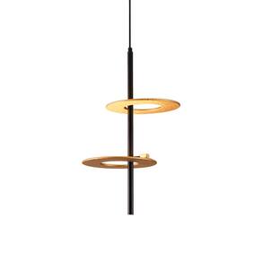Lustre Pendente Nordecor Kote 2758 Preto / Dourado Led Bivolt