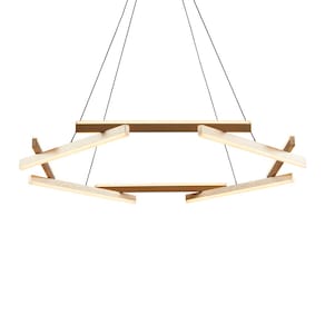 Lustre Pendente Nordecor Wida 2787 Preto / Ouro Champagne Led Bivolt