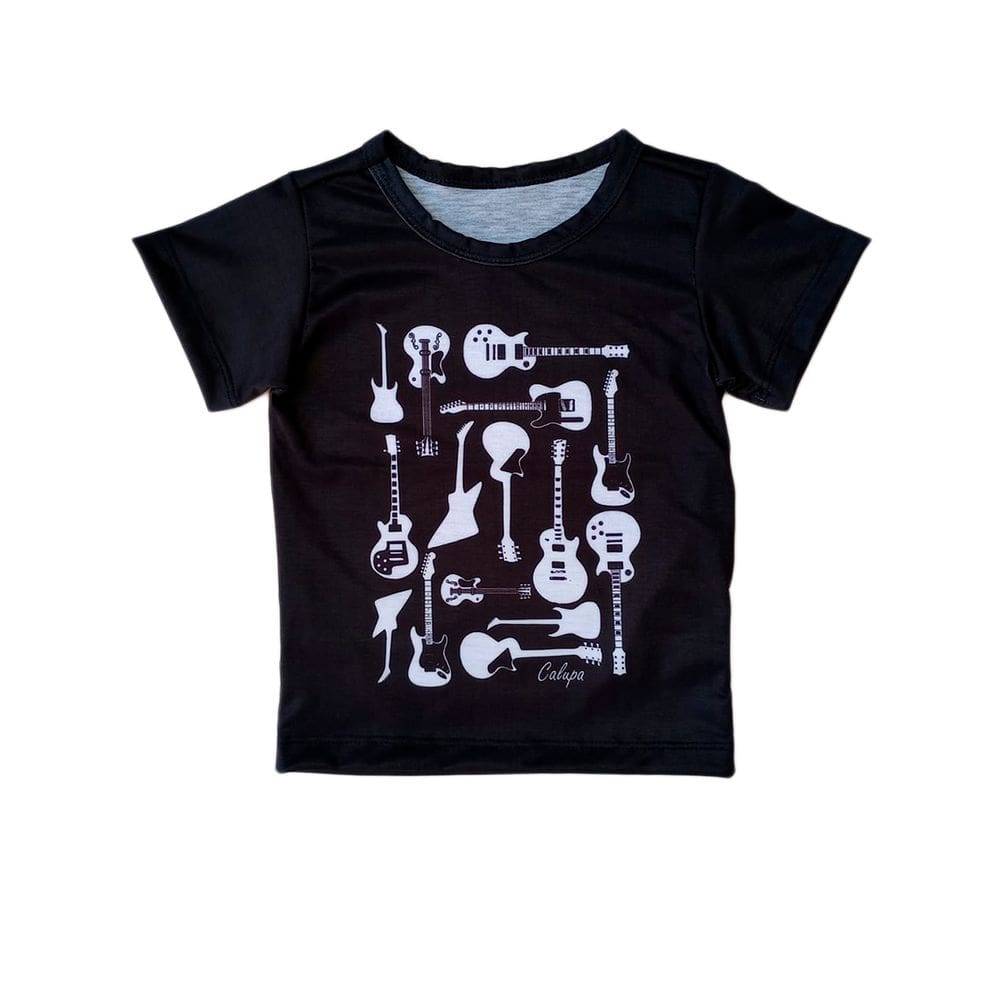 Camiseta Infantil Estampa Guitarras