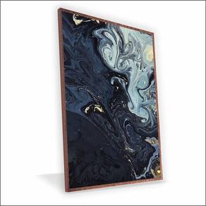 Quadro Marmorizado Chique Canvas Sem Vidro Tamanho-moldura 120x80 Filete Cor Madeira