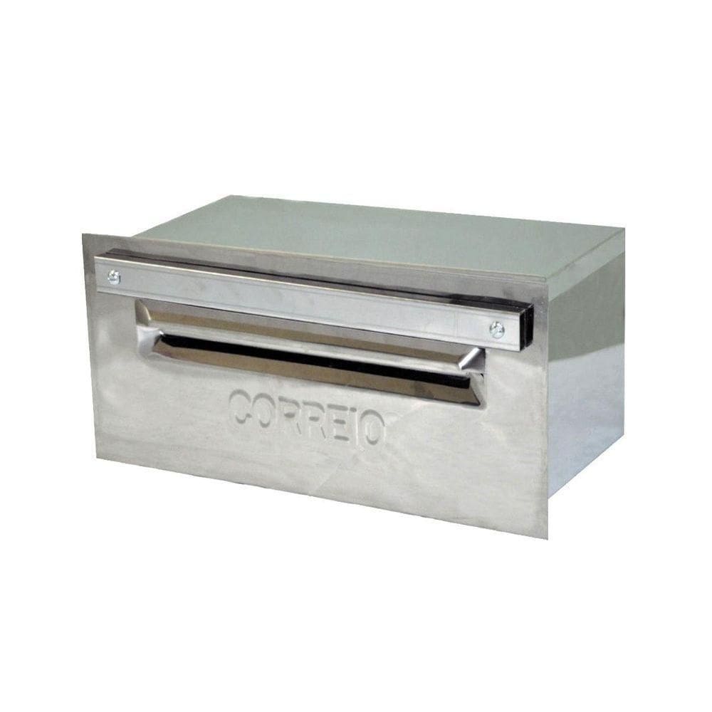 Caixa Correio Cartas Inox Revista Para Grade 20x40x15cm