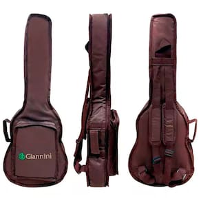Bag Capa Acolchoada Cargo Para Violão Folk E Clássico Giannini Marrom