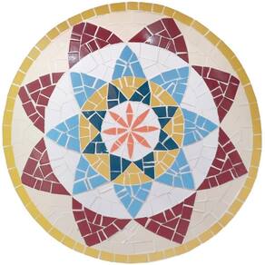 Mandala Indiana I Piso Mosaico Ceramico Tamanho 120cm
