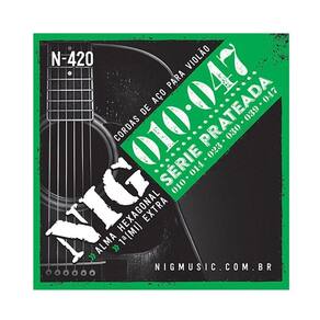 Encordoamento Nig N420 P/ Violão Aço 10/47 - Ec0238