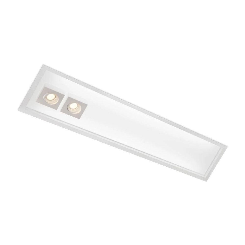 Plafon Embutir Box Com Aba Branco 4xt8 120cm + 2xmr16 - Usina Iluminação