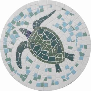 Mosaico Para Piscina - Tartaruga Marinha Brasileira Tamanho 80cm