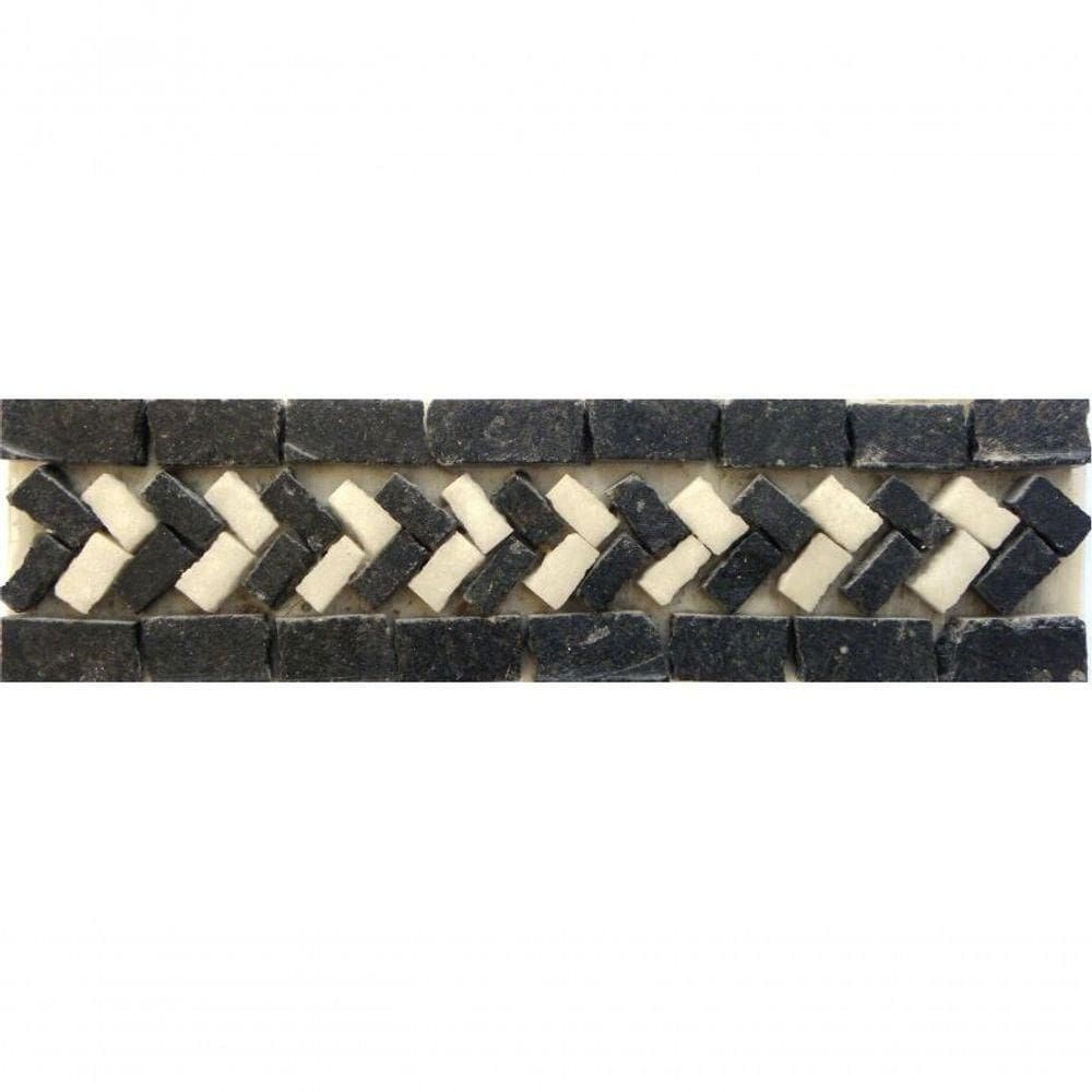 Faixa Em Mosaico Spina Di Pesce - 8x30cm