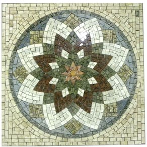 Mandala Indiana Piso Mosaico Estrela Do Oriente Tamanho 150cm