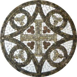Mosaico Religioso Bizantino Cruz Bizantina Tamanho 60cm