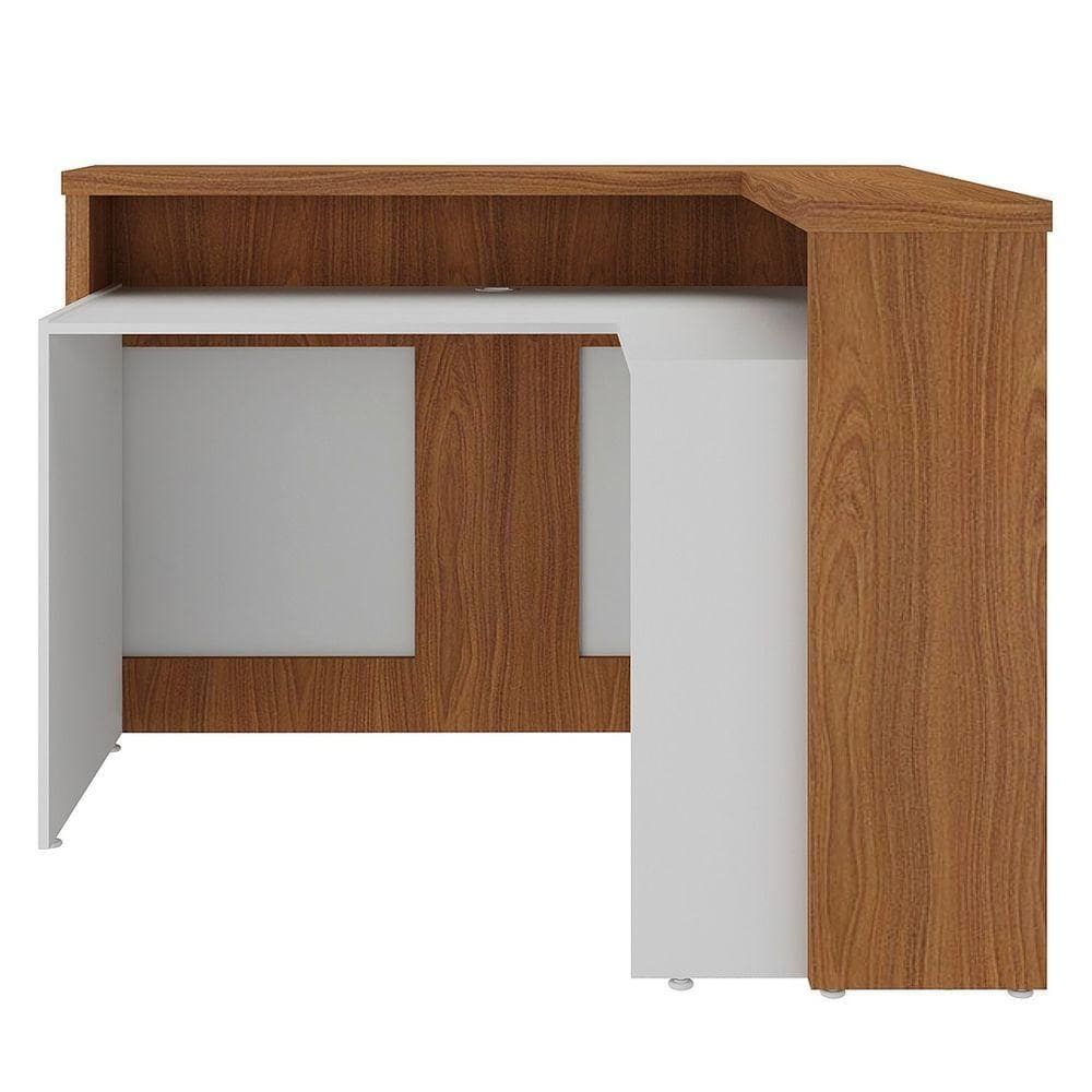 Balcão De Atendimento Recepção 135cm Corp A06 Freijó/branco - Mpozenato
