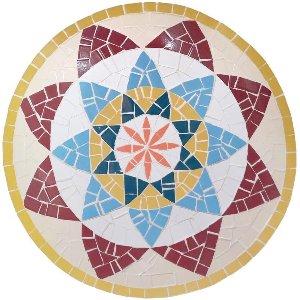 Mandala Indiana I Piso Mosaico Ceramico Tamanho 100cm
