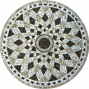 Piso Em Mosaico Romano Semente De Girassol I Tamanho 80cm