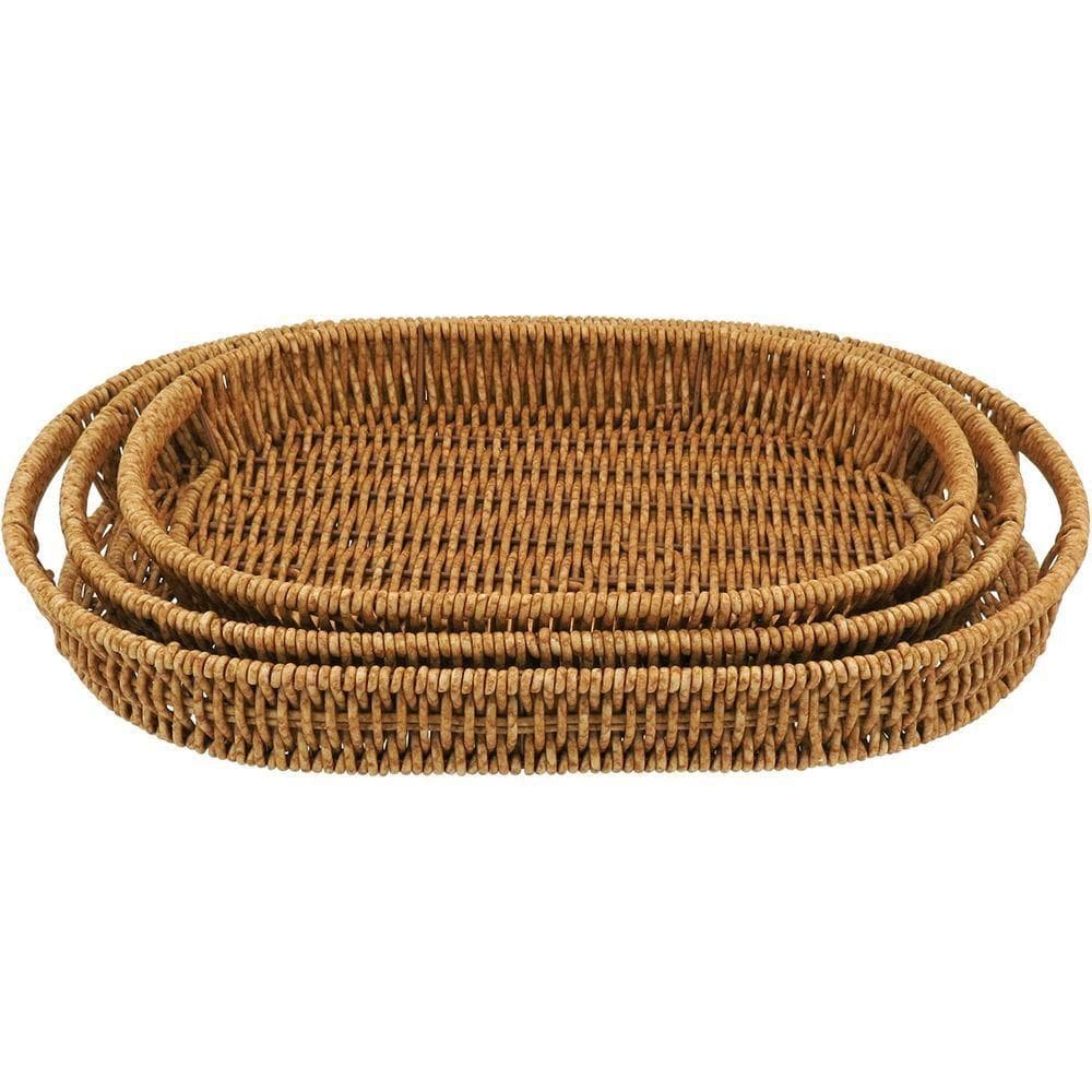 Jg 3pç Bandeja Plástico Natural