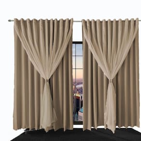 Cortina Sala E Quarto 2,50x1,80 Tecido Blackout Ana Bege