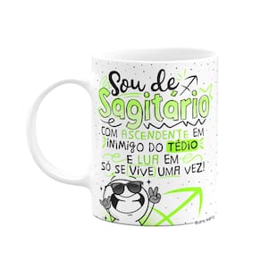 Caneca Funny Signos - Sou de Sagitário - 325ml branca