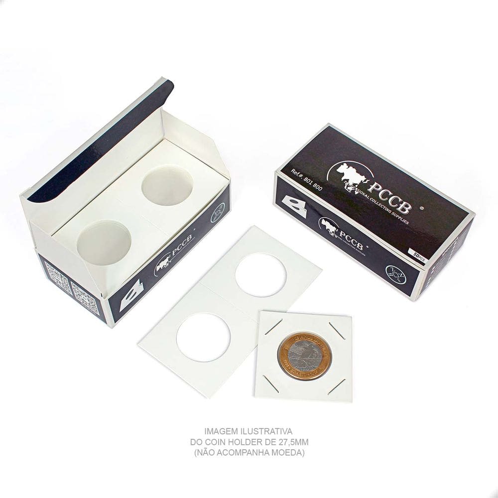 5 Cx Coins Holder Porta Moedas Grampeável PCCB 40mm
