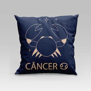 Capa De Almofada Estampada Signos Do Zodíaco Em Veludo Suede 45cm X 45cm Câncer