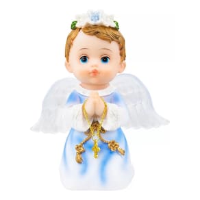 Anjinho Roupa Azul Oração 15cm - Enfeite Resina