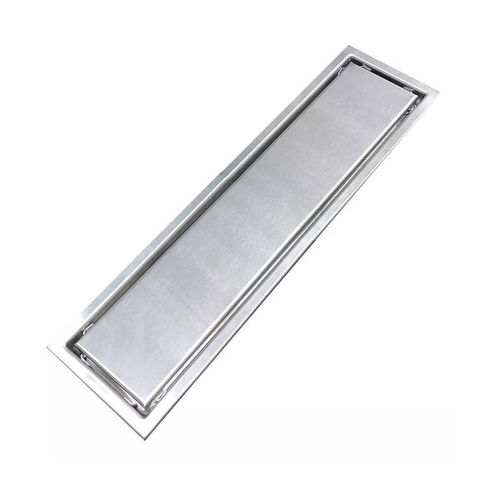 Ralo Linear Oculto 50cm Inox Banheiro Lavabo Anti Odor Anti Inseto Invisivel Seguro Higienico