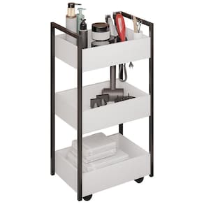 Carrinho Auxiliar Para Salão De Beleza Industrial Liss M24 Branco/preto - Mpozenato