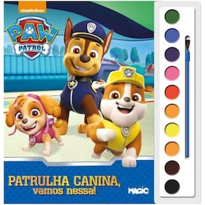 Livro Aquarela Divertido Patrulha Canina 28 x 27cm 16 Páginas Magic Kids